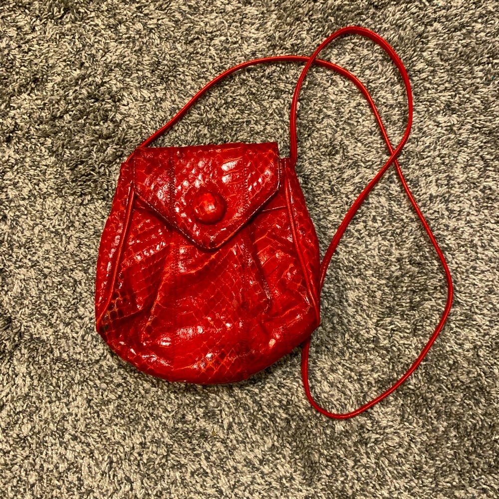 Vintage PALIZZIO Red Snake Leather Bag